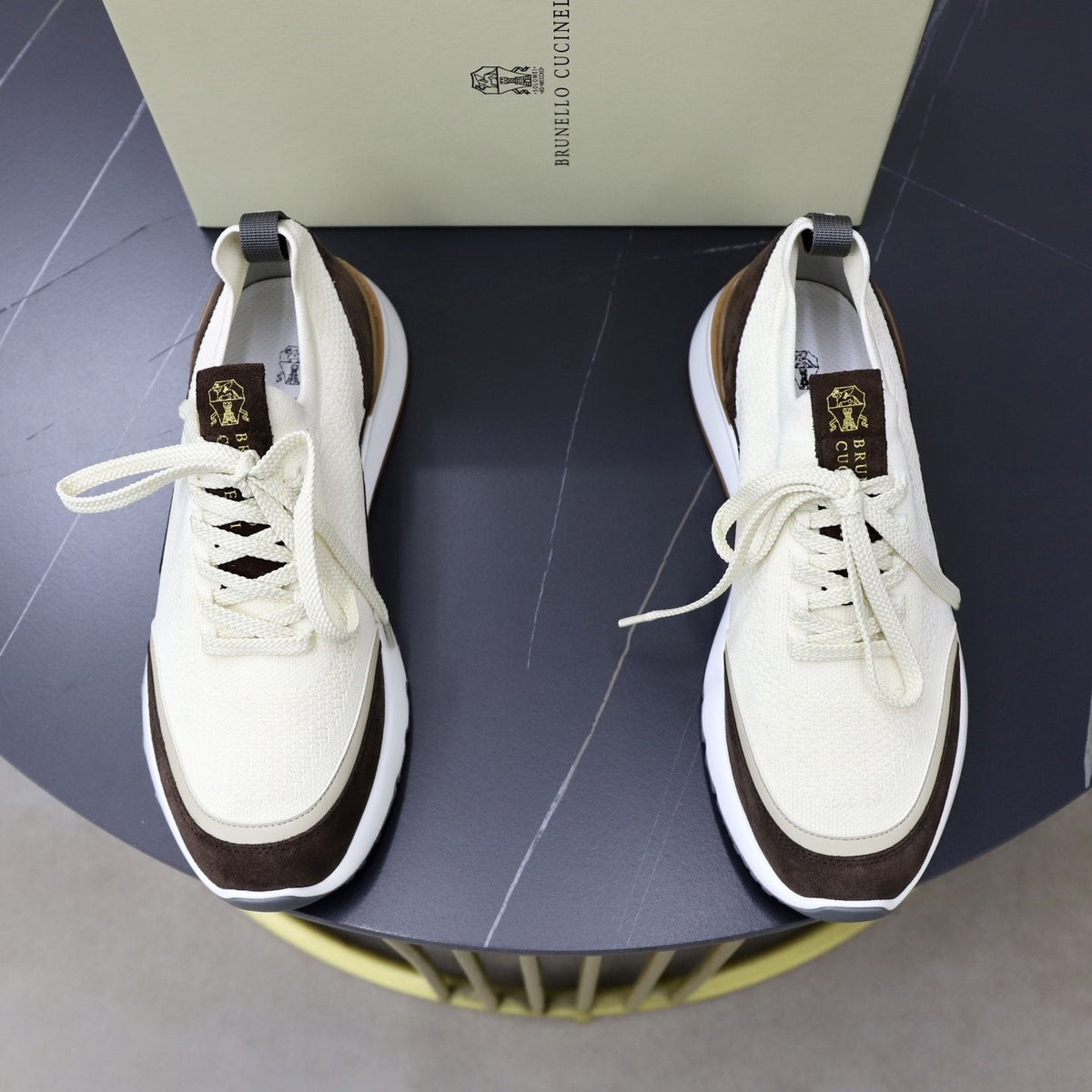 Brunello Cucinelli Knit Low-Top Sneakers — front