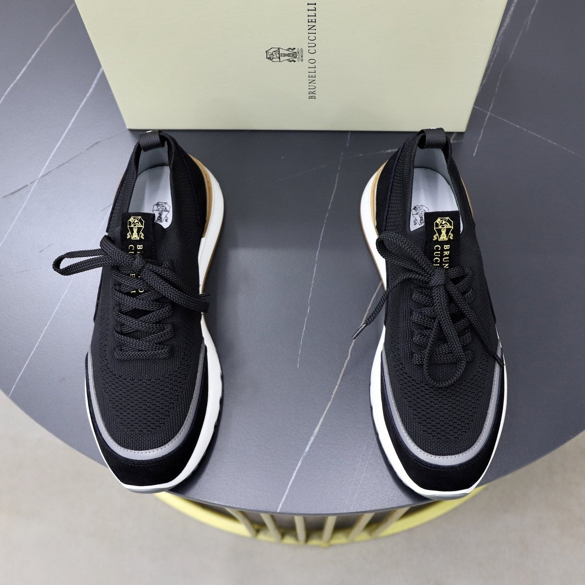 Brunello Cucinelli Knit Low-Top Sneakers — front