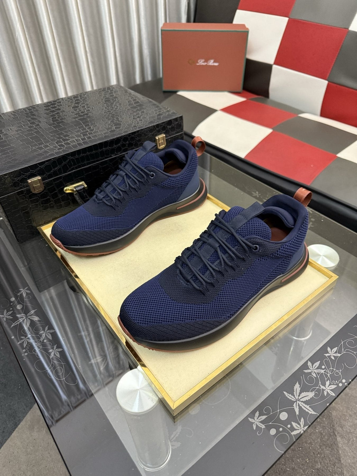 Mesh Lace-Up Low-Top Sneakers — front