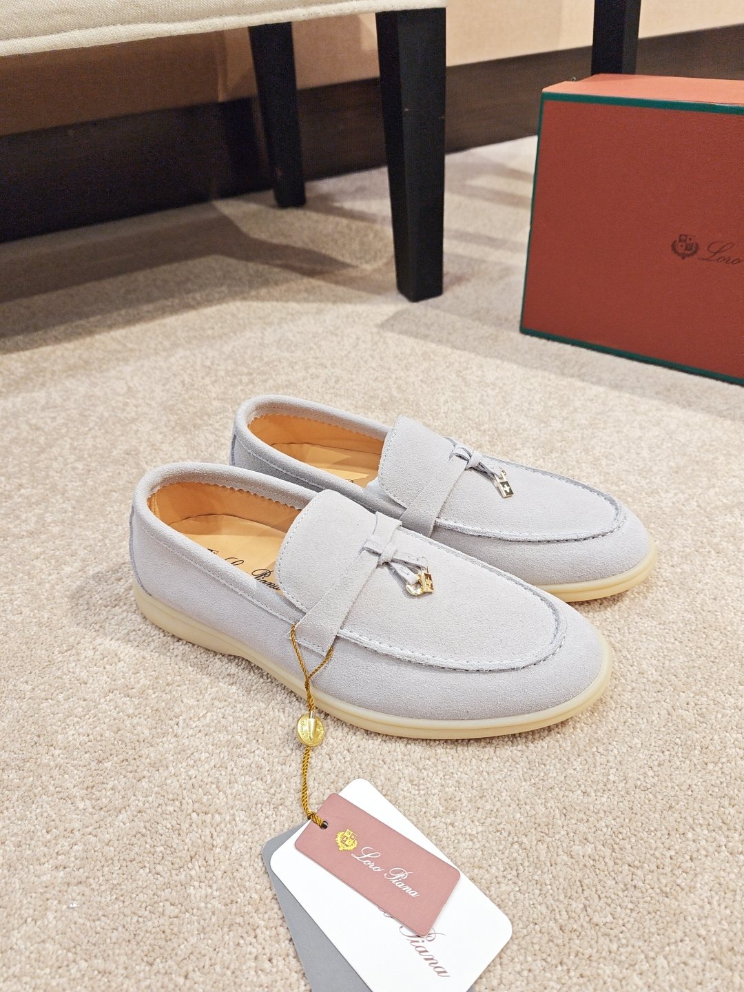 Loro Piana Metal-Charm Moc Toe Loafers — front