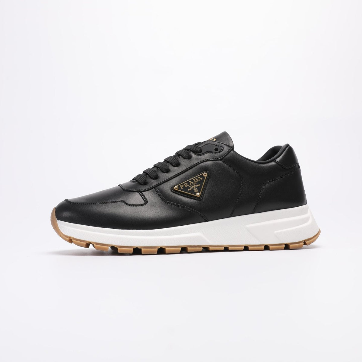 Prada Triangle Badge Low-Top Sneakers — front