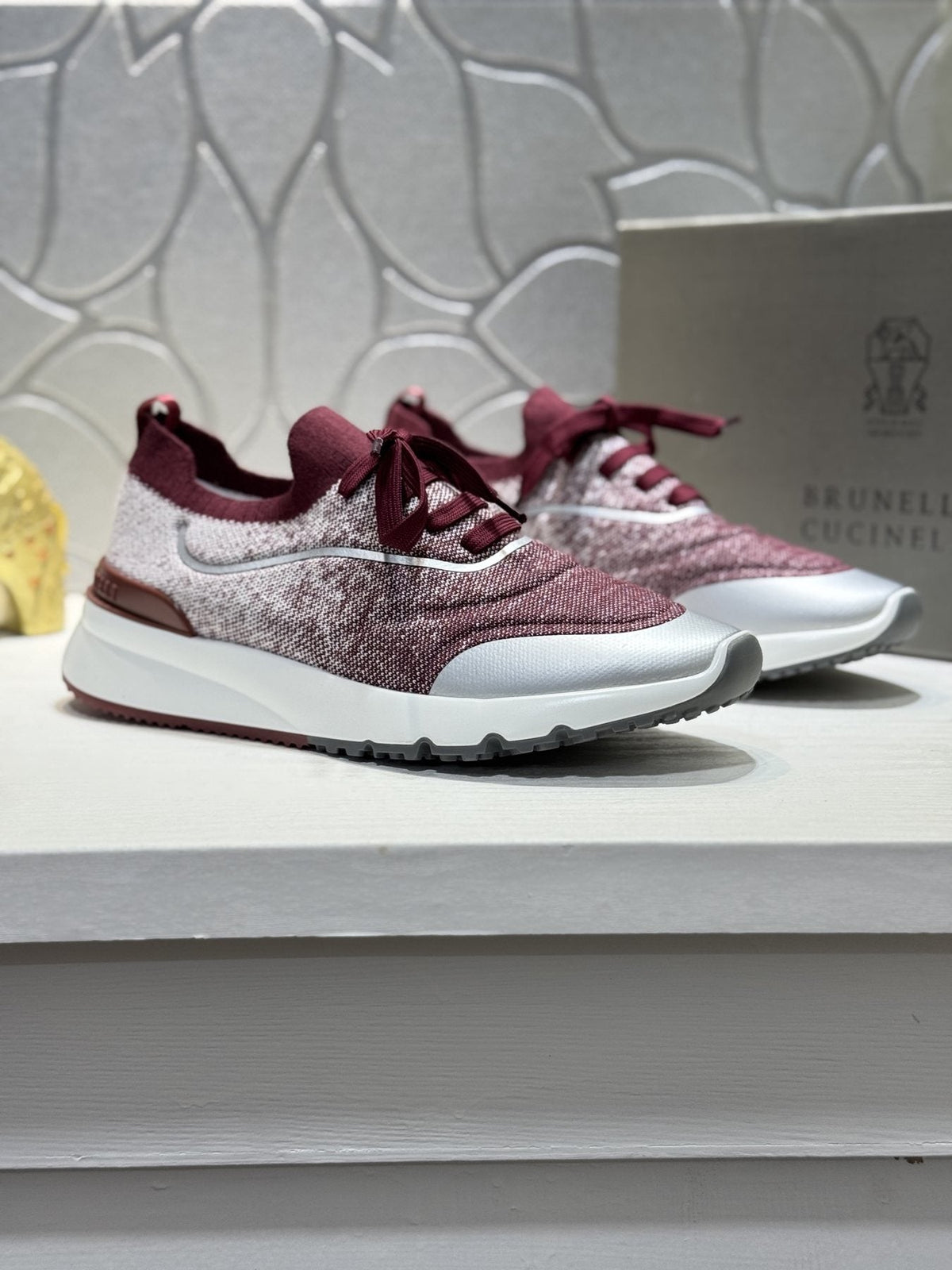 Brunello Cucinelli Knit Low-Top Sneakers — front