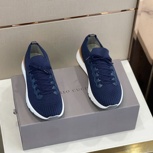 Brunello Cucinelli Knit Lace-Up Sneakers — hero
