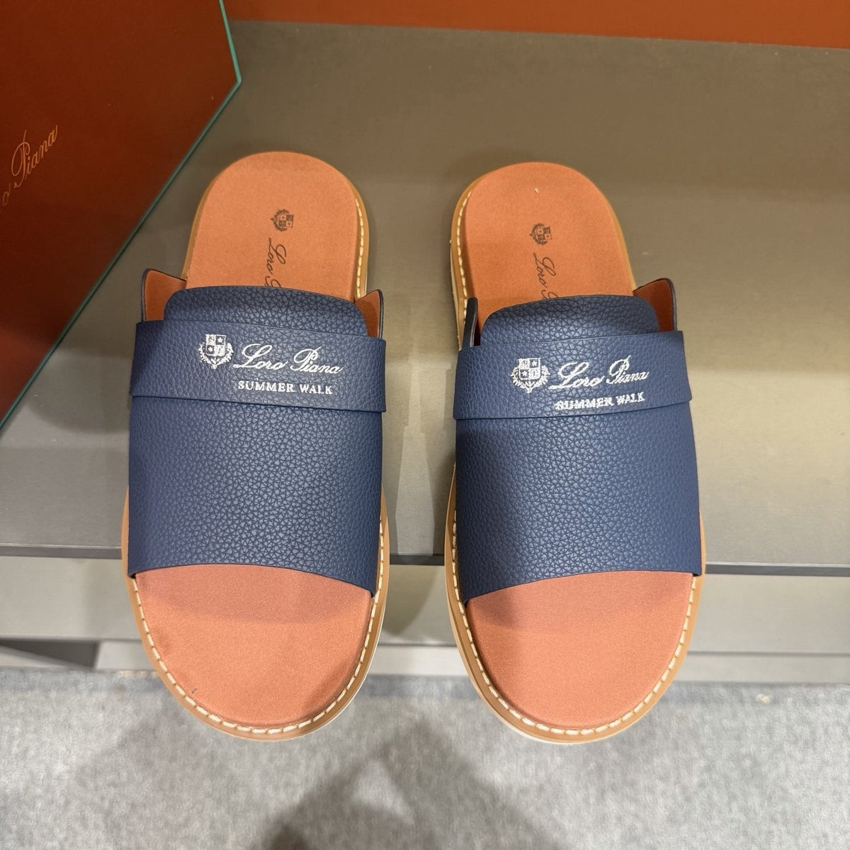 Loro Piana Summer Walk Slide Sandals — front