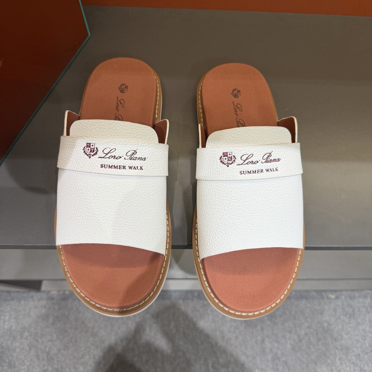 Loro Piana Summer Walk Slide Sandals — front