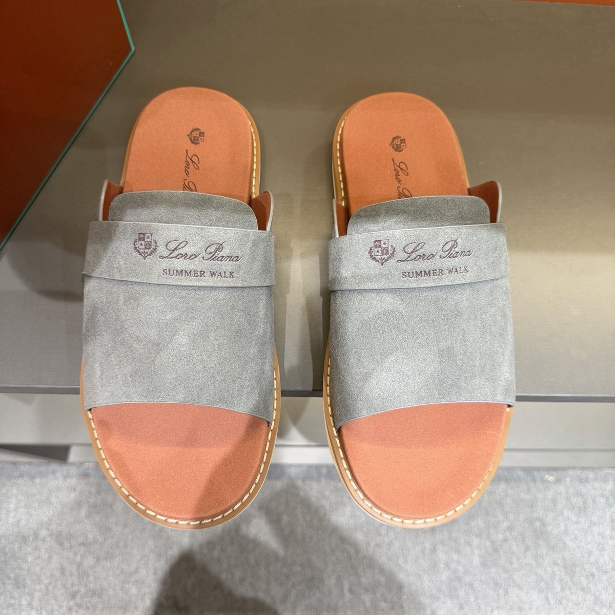 Loro Piana Summer Walk Slide Sandals — front
