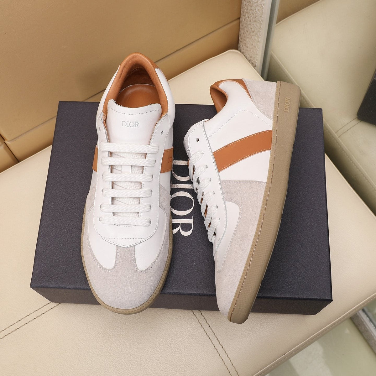 Dior B01 Matchpoint Taupe-Panel Sneakers — front
