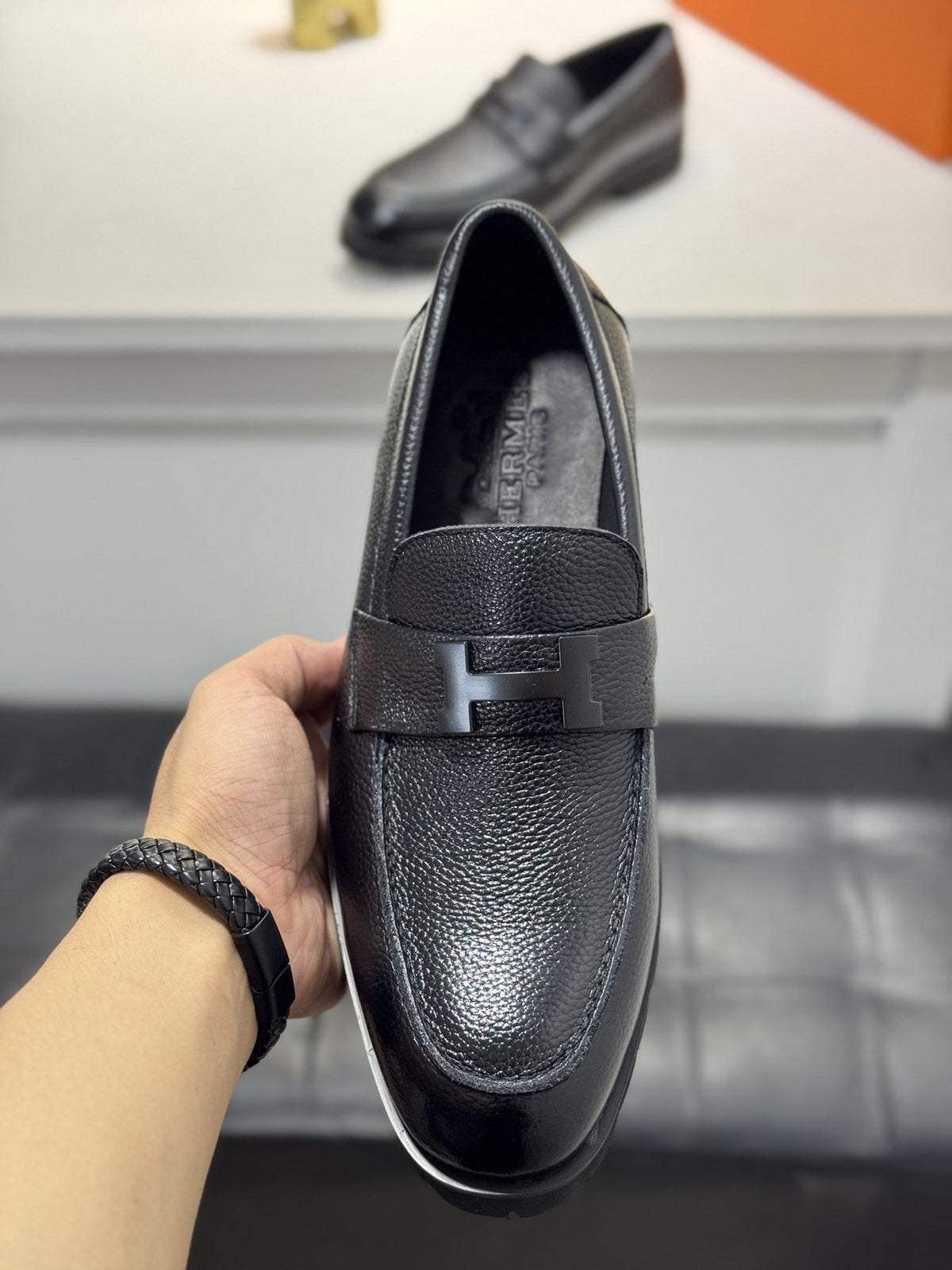 Hermès H-Hardware Lug Sole Loafers — front