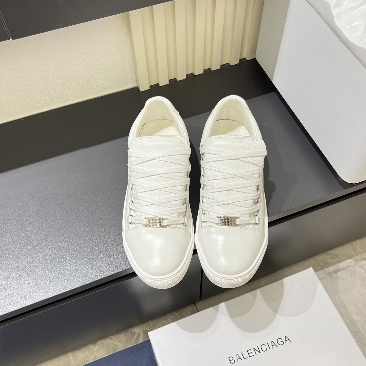 Balenciaga Metal-Bar Low-Top Sneakers — front