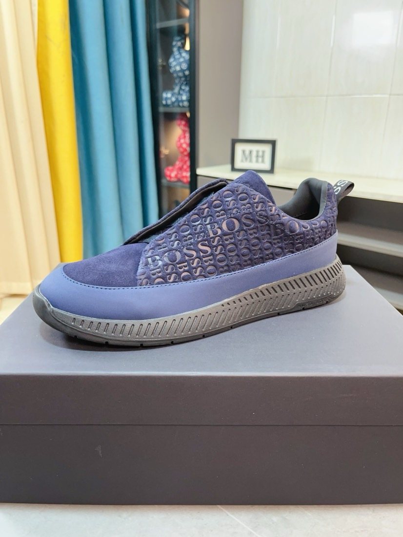 Hugo Boss Textured Slip-On Sneakers — front