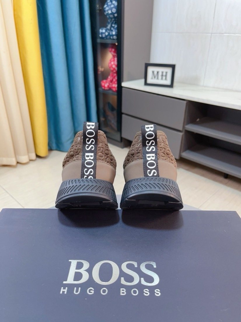 Hugo Boss Textured Slip-On Sneakers — front