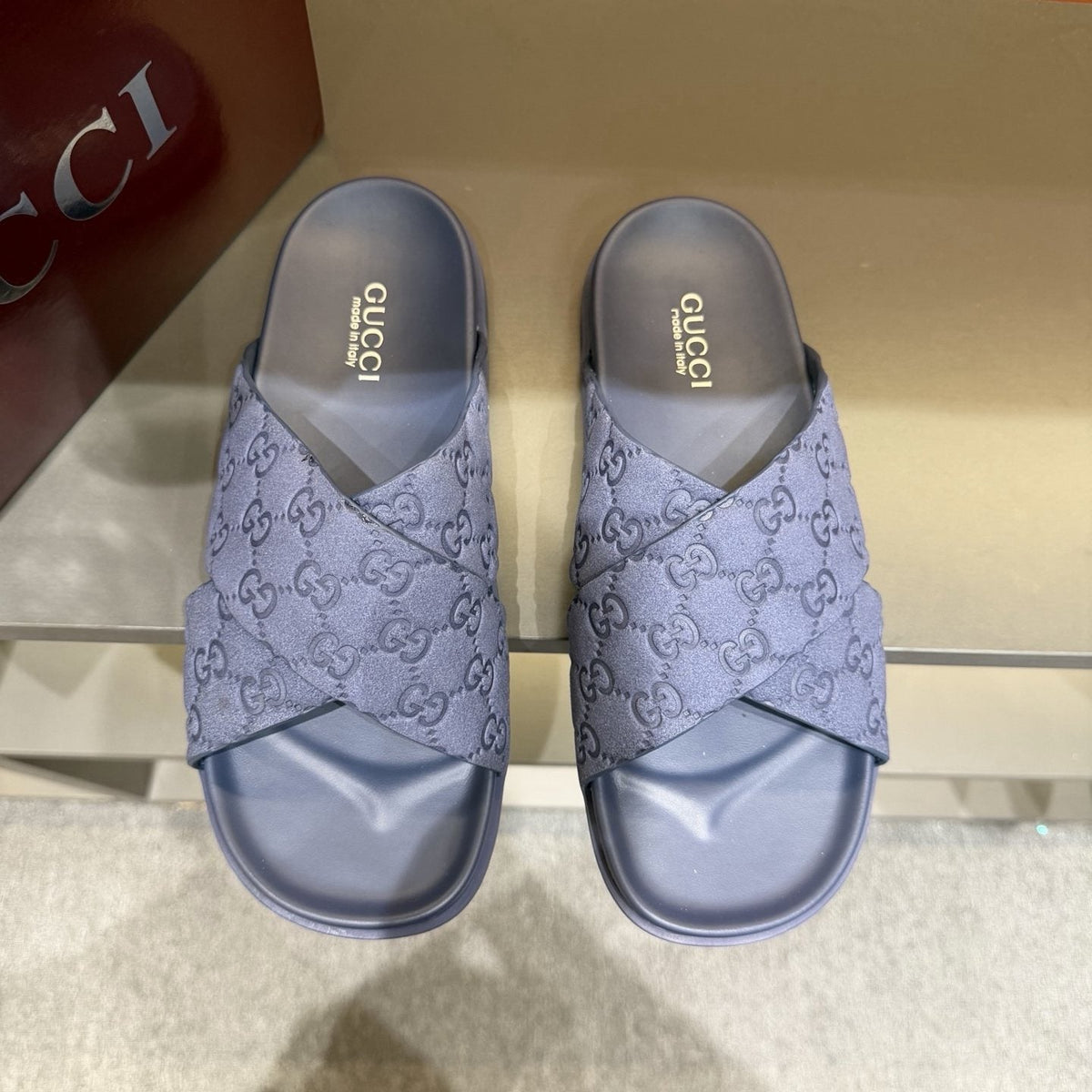 Gucci GG Monogram Crossover Slide Sandals — front