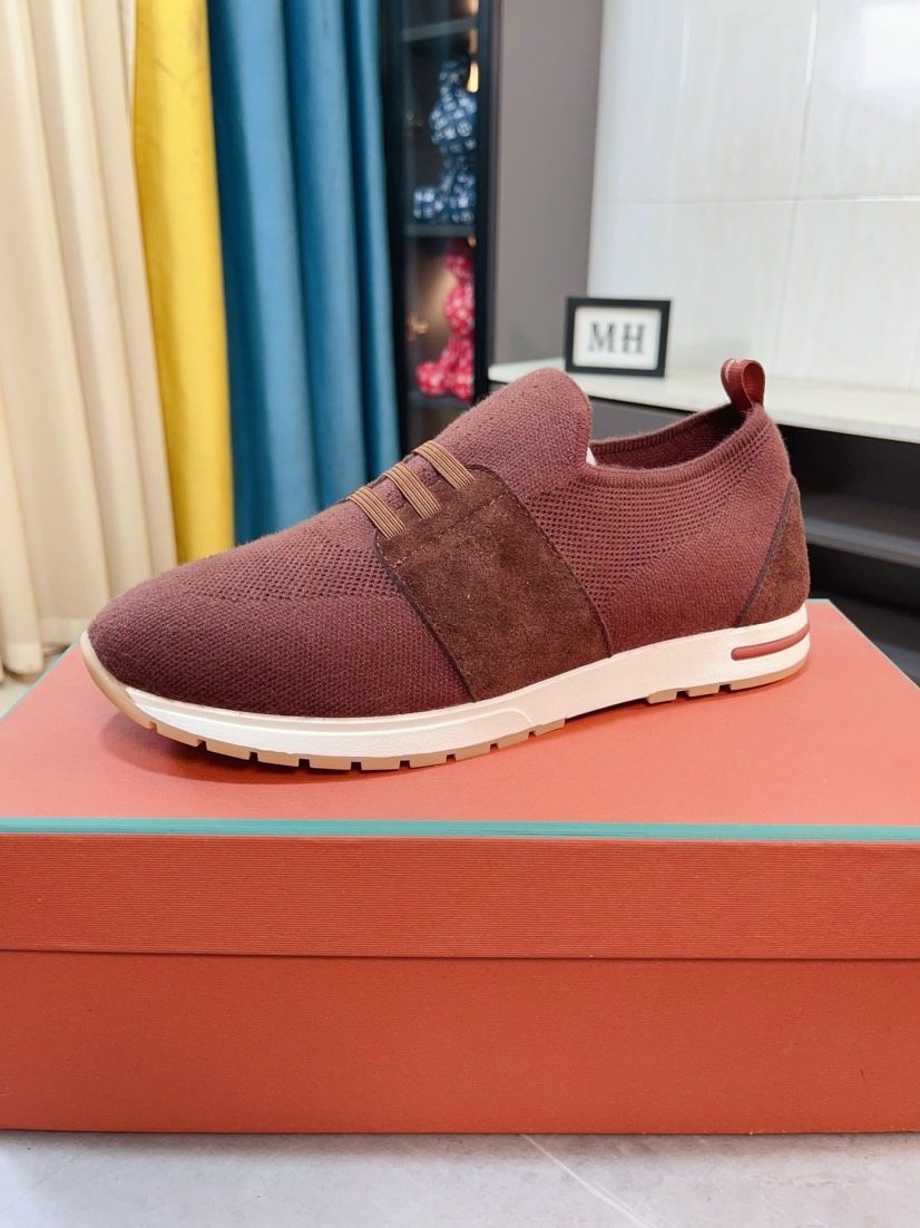 Loro Piana Knit Slip-On Sneakers — front